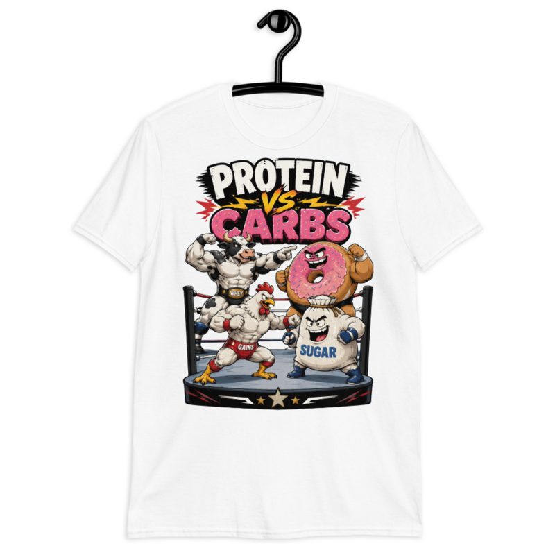 Protein Vs Carbs - T-Shirt — S / White