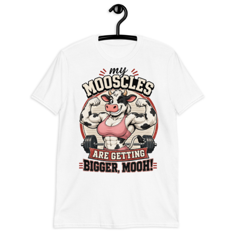 My Mooscles Are Getting Bigger Mooh! - T-Shirt — S / White